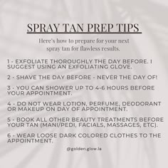 How To Prep For A Spray Tan, Pre Tanning Tips, Before And After Spray Tan, Pre And Post Spray Tan Care, Before Spray Tan Tips, Spray Tan Tips Before And After, Prep For Spray Tan, Pre Spray Tan Prep, Spray Tan Models Needed