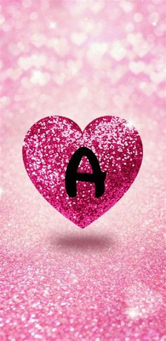 a pink heart with the letter a on it