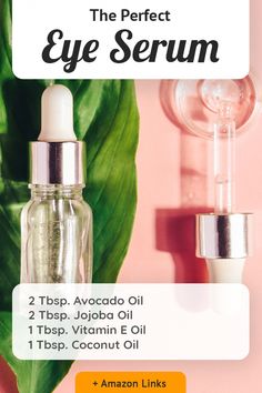 Eye Serum Recipe, Under Eye Serum, Serum Recipe, Diy Skin Care Recipes, Diy Body Care, Moisturizer For Oily Skin, Diy Skincare