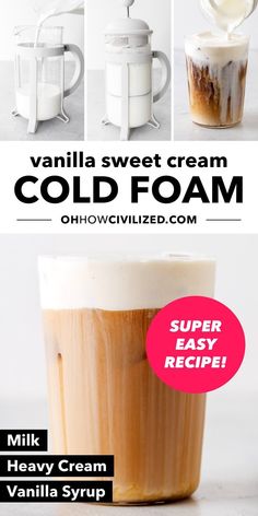 the recipe for vanilla sweet cream cold foam