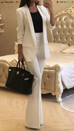 Lawyer Fashion, Business Outfits Women, Stylish Work Attire, White Suit, Business Casual Outfits For Work, Woman Suit Fashion, Stylish Work Outfits, Business Outfit