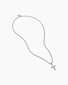 David Yurman | Petite X Cross Necklace in Sterling Silver with 14K Yellow Gold, 24mm Ludwig Bemelmans, Gold Cross, High Jewelry, David Yurman, How To Make Ornaments, Jewelry Pouch, Size 20, Lobster Clasp, Mens Gifts