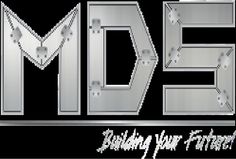 the logo for dmf is shown in silver