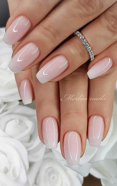 Every little girl dreams of having a fairytale wedding and looking the glowing, absolutely radiant bride and looking beautiful from head to toes even... Nails Bride, Nails Neutral, Bridal Nail, Wedding Nail Art Design, Unghie Sfumate, Natural Nail Designs, Makeup Nails Art, Wedding Nail, Wedding Nails Design