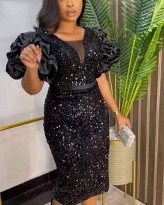 Latest Sequence Gown Styles, Sequence Short Gown Styles, Sequence Lace Asoebi Styles, Sequence Dress Short, Lace Short Gown Styles, Lace Pencil Dress