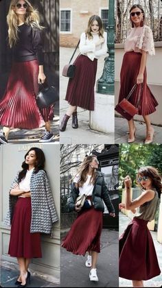 #fashion #fashionista #outfits #outfitoftheday #outfitstyle #outfitideasforwomen #outfitidea #outfits4Office #midiskirtoutfits #mididenimskirtoutfit #outfitsForShortWomen #Casualoutfits #trendyWinterOutfit Burgandy Skirt Outfits Women, Burgundy Skirt Outfit Summer, Burgundy Skirt Outfit Ideas, Burgundy Maxi Skirt Outfit, Wine Skirt Outfit, Red Pleated Skirt Outfit, Maroon Skirt Outfit, Burgundy Skirt Outfit, Burgundy Midi Skirt