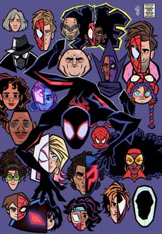 spider - man and other characters are depicted in this cartoon character art work, which is featured on the back cover of an ipad