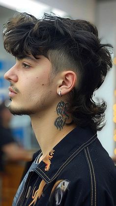 The Best 25 Modern Mullet Haircuts for Men (Detailed Gallery) | 25 Trendy Modern Mullet Haircuts for Men: The Ultimate Guide To New Mullet Hairstyles Clean Mullet Haircuts, Classic Mullet Hairstyle Mens, Cropped Mullet Hair Men, Punk Mullet Shaved Sides, Mullet Undercut Men, Mullet Edgar, Mullet Side Profile, Unique Hairstyles Men, Extreme Mullet