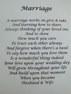 a poem written in black ink on white paper that says marriage and the words above it are