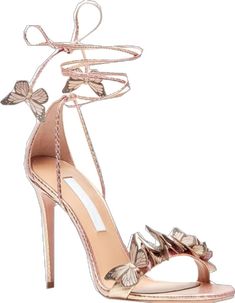 BUTTERFLY STILETTO HIGH HEELS Metallic Patent Leather Heels For Spring, Luxury Metallic Heels For Spring, Gold Patent Leather Sandals For Party, Rose Gold Heels For Spring Evening, Rose Gold Heels For Evening In Spring, Gold Patent Leather High Heel Sandals, Rose Gold Heels For Spring Formal, Spring Formal Rose Gold Heels, Spring Formal Rose Gold Sandals