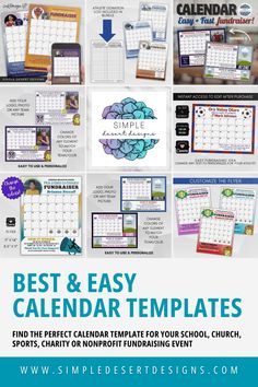 the best and easy calendar templates for your school, church, or camper