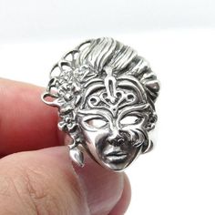 925 Sterling Silver Venice Mask Ring, Handmade Silver Ring, Masquerade Ring in Sterling Silver, Uniq Venice Mask, Silver Mask, Unique Masks, Unique Silver Rings, Handmade Silver Ring, Rings For Girls, Silver Rings Handmade, 925 Jewelry, Armenia