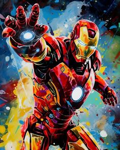 a painting of the iron man from avengers