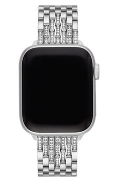 Classic and elegant, this band gives glossy shine to your Apple Watch thanks to its microlinks in highly polished steel. Style Name:Michele Apple Watch Bracelet. Style Number: 6211217. Modern White Gold Diamond Watch, Silver Stainless Steel Apple Watch Band With Polished Finish, Silver Polished Stainless Steel Apple Watch Band, Modern Silver Diamond Watch With Diamond Accents, Elegant Silver Apple Watch Band For Formal Occasions, Classic Silver Apple Watch Band With Polished Finish, Classic Silver Apple Watch Band With Bracelet Strap, Silver Bracelet Strap Apple Watch Band For Formal, Modern Silver Apple Watch Band For Formal Occasions