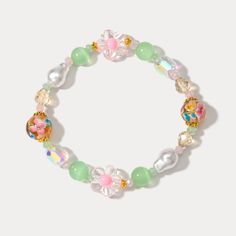 Indulge in summer vibes with our Pastel Natural Stone Beaded Bracelet, a delightful piece of beaded jewelry for women! This vibrant and meticulously crafted accessory features a harmonious blend of baroque pearls, natural stones, and colorful glass that exudes a pastel charm. Whether for everyday wear or special occasions, this elastic bracelet effortlessly enhances your style with its timeless and nature-inspired charm. DETAILS Plating: 18K Gold Materials: 18K Gold on Brass, Natural Stone, Quar Bohemian Round Beads Bracelets For Spring, Bohemian Spring Bracelets With Round Beads, Beaded Baroque Pearl Bracelet, Bohemian Stretch Bracelet With Round Beads For Spring, Spring Beaded Bracelet For Parties, Colorful Beads Bracelets For Jewelry Making In Summer, Bohemian Stretch Bracelet With Colorful Beads For Spring, Elegant Summer Beaded Bracelets With Round Beads, Bohemian Pearl Bracelet For Summer