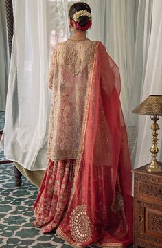 Nameera By Farooq, Pakistani Bridal Dresses Online, Red Sharara, Lehenga Red, Desi Clothes, Bridal Dress Fashion, Pakistani Dress