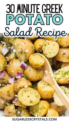 the best potato salad recipe is made with potatoes, onions and parmesan cheese