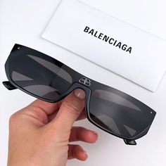 Balenciaga Bb0080s 001 Sunglasses Black Grey Rectangular Square Unisex Model - Bb0080s Color Code 001 Frame Material - Plastic Lens Material - Nylon Frame Color - Black Lens Color - Grey Shiny Size - 99/ 1/140 Glasses Shape - Rectangular ( Square) Polarized - No Authentic! Full Retail Package With All Accessories. Made In Italy Yellow Mirrors, Balenciaga Sunglasses, Trendy Glasses, Red Mirror, Lighting Logo, Balenciaga Black, Shield Sunglasses, Silver Logo, Rectangular Sunglasses