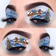 Christmas Creative Makeup, Thanksgiving Eye Makeup, Christmas Glam Makeup, Christmas Eye Makeup Ideas, Fade Into Hue Palette, Fade Into Hue, Makeup Content