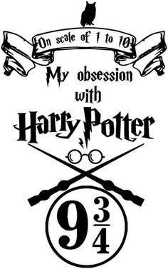 harry potter poster with the number nine and hogwart's crest on it, which reads