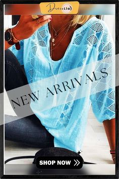 Ethnic Style Lace U Neck Solid Summer Women Holiday Daily Blouse Non-stretch V-neck Blouse For The Beach, Non-stretch Beach Blouse, Non-stretch Bohemian Blouse For The Beach, Non-stretch Short Sleeve Blouse For Beach, Non-stretch Summer Blouse For Beach, Blue Blouse For Beach, Blue Non-stretch Top For Beach, Bohemian Blue Blouse For Beach Season, Blue Bohemian Blouse For Beach Season