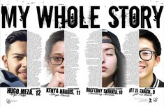 the poster for my whole story shows four different people with glasses on their faces and one has