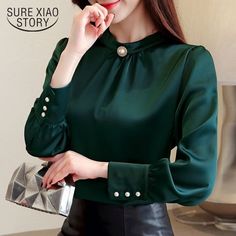 Pencil Dress Casual, Long Sleeve Chiffon Shirt, Chiffon Blouses, Women Shirt Top, Tops And Blouses, Casual Party Dresses, Sleeve Women