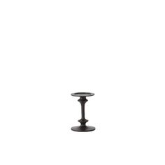 a small black candle holder on a white background with an empty space for the candles