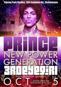 the poster for prince's new power generation concert