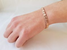 Rose Gold Diamond Bracelet, Diamonds Bracelet, 14k Rose Gold Bracelet, Fine Gold Jewelry, Rose Gold Beads, Bracelets Gold Diamond, Vintage Bracelet, Elegant Bracelet, Square Bead