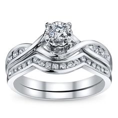 a white gold wedding ring set with diamonds