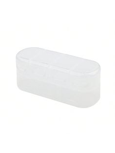 an empty plastic container on a white background