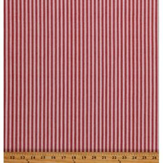 red and white striped fabric with a ruler