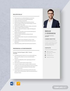 a professional resume template with an orange and blue color scheme on the front page,