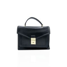 Ted Baker Women's Black Leather Briefcase Bag Purse - New Black Rectangular Briefcase With Gold-tone Hardware, Modern Black Briefcase With Gold-tone Hardware, Black Business Bag With Gold-tone Hardware, Timeless Black Satchel For Work, Black Satchel Briefcase With Gold-tone Hardware, Classic Business Box Bag With Gold-tone Hardware, Black Top Handle Briefcase For Work, Timeless Black Shoulder Bag For Work, Formal Black Briefcase With Detachable Handle