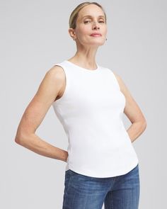 Stretch Ribbed Tops For Summer, Fitted Sleeveless Top With Ribbing, Sporty Stretch Tops For Work, Chic Stretch Tank Top For Work, Summer Ribbed Tank Top, Modern Stretch Tank Top, Chic High Stretch Tank Top For Layering, Solid Stretch Tank Top For Work, Classic Stretch Tank Top For Spring