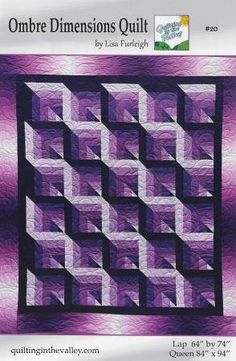 Ombre Dimensions Quilt Pattern by Quilting In The Valley 3d Quilts Optical Illusions Free Pattern, Escher Quilt Patterns Free, Free Bargello Quilt Patterns, Ombré Quilt, Quilts For Men Patterns, Ombre Quilts, Fast Quilts, Optical Illusion Pattern, Quilting Hacks