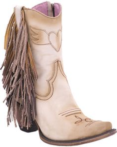 Junk Gypsy by Lane Cream Spirit Animal Ankle Boots - Snip Toe , Cream Western Wedding Boots, Animal Boots, Cowgirl Boots Wedding, Classic Black Boots, Country Shoes, Bridal Boots, Fringe Ankle Boots, Wedding Boots, Cowboy Boots Women