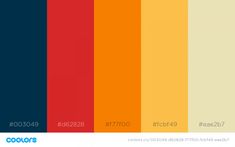 the color scheme for an orange, yellow and blue palette