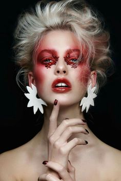 Fashion Editorial Makeup, High Fashion Makeup, Makeup Photo, Avant Garde Makeup, Red Makeup, Beauty Shoot