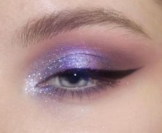 Purple Fairy Makeup, Fairy Eye Makeup, Purple Makeup Looks, Ball Makeup, Silver Makeup, Sparkly Makeup, Princess Makeup, Purple Eye Makeup, Glitter Eye Makeup