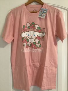 Sanrio Cinnamoroll T-shirt Strawberry Pink XL XLarge. Greatfor spring & Easter Cinnamoroll Shirt, Cinnamoroll T Shirt, Hello Kitty And Cinnamoroll, Sanrio Shirt, Sanrio T Shirt, Sanrio Clothes, Hello Kitty Shirt, Baggy Shirts, Hello Kitty Clothes