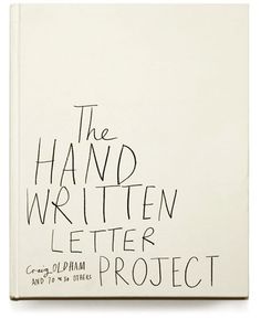 the handwritten letter project is written in black ink on a white book with writing underneath it