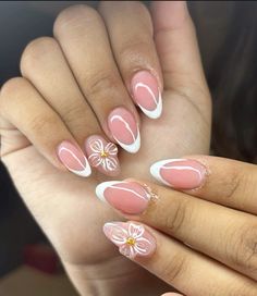 #nails #beachynails Gel Nails For Work, Nails For Work, Beachy Nails, Back To School Nails, Girly Acrylic Nails, French Nail Designs, School Nails, Classy Acrylic Nails, Disney Nails