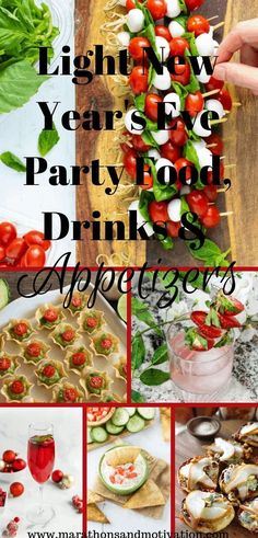 a collage of pictures with different types of food and drinks on them, including tomatoes, cucumbers, lettuce, mushrooms, tomato slices, and more