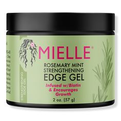 Rosemary Mint Strengthening Edge Gel - Mielle | Ulta Beauty Mielle Rosemary Mint, Edge Gel, Thick Natural Hair, Humulus Lupulus, Mielle Organics, Best Hair Mask, Mint Hair, Mint Oil, Hair Masque