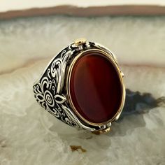 The ring is made of 925 sterling silver, decorated with stunning agate stone. PRODUCT FEATURES -Products are shipped with free shipping along with the box and bag. - Production Mine: 925 Sterling Silver - Weight: 19,5 grams - Stone: onyx -Stone size: 15 x 20 mm A moon and star on one side and a male ring with agate stone on the other. It is rotated by pressing the middle of the ring. This way you get the chance to use two rings. All products come in a special gift box. If you don't see your size Handmade Agate Signet Ring As Gift, Handmade Agate Signet Ring, Male Ring, Stars Ring, Ring Moon, Moon And Star Ring, Three Star, Two Rings, Men Ring