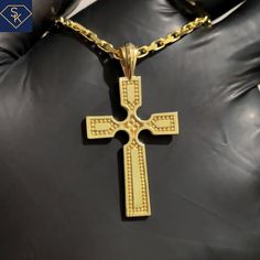 14K Solid Yellow Gold Cross Pendant with Bead Textures Petite Engagement Ring, Compass Pendant, Pave Engagement Ring, Gold Cross Pendant, Rope Design, Classic Gold, Cross Designs, Gold Cross, Initial Pendant