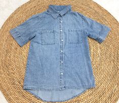 Women's Denim Shirt Short Sleeve Button Down Denim Shirt Oxford Street London, Womens Denim Shirt, Cheap Clothing, European Design, European Designs, Women Shirts Blouse, Shirt Short Sleeve, Cheap Clothes, Denim Shirt