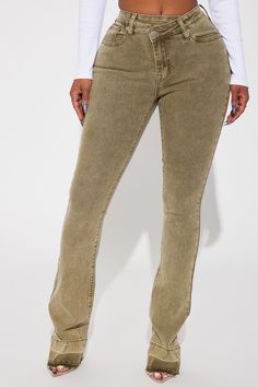 Olive Green Jeans, Olive Jeans, Flare Jeans, Size 13, Fashion Inspo Outfits, Size 20, Fashion Nova, Olive Green, Size 16